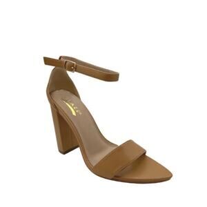 Glaze Salina Nude Heels Womens 8.5 NWT Chunky Heel Ankle Strap Beige